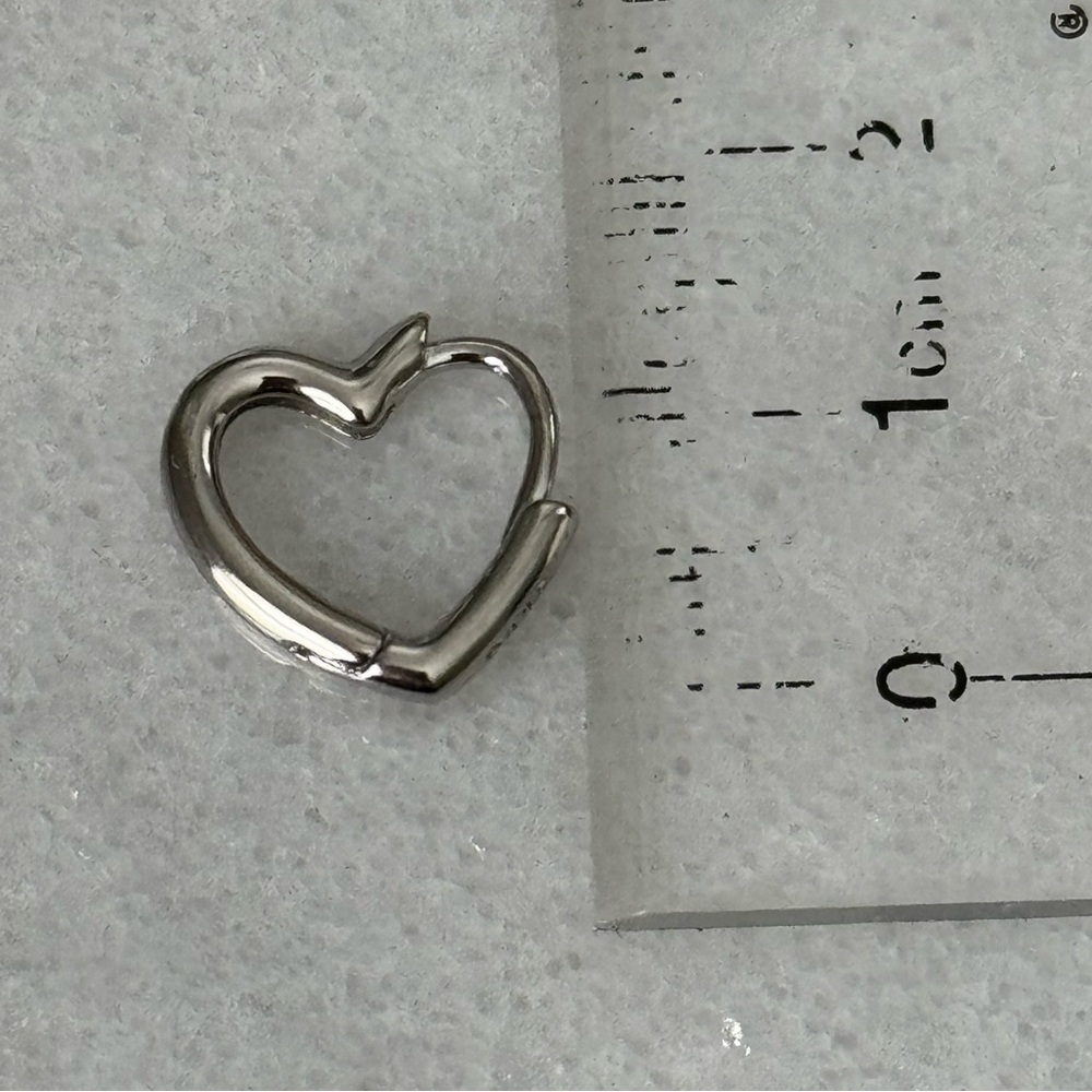 Sterling Silver Heart Huggie Hoop Earrings 

Brand New - Picture 3 of 4